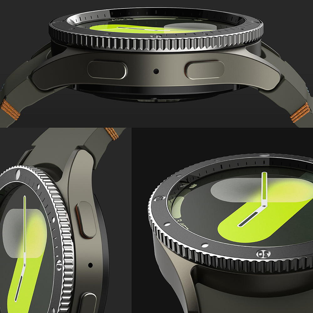 Cadre de protection Ringke Premium Styling pour Samsung Galaxy Watch7 40mm, Modèle 2, Noir