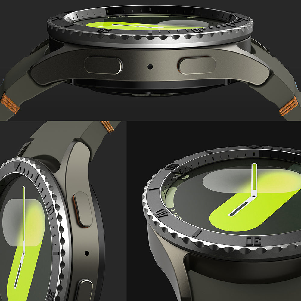 Cadre de protection Ringke Premium Styling pour Samsung Galaxy Watch7 40mm, Modèle 3, Noir