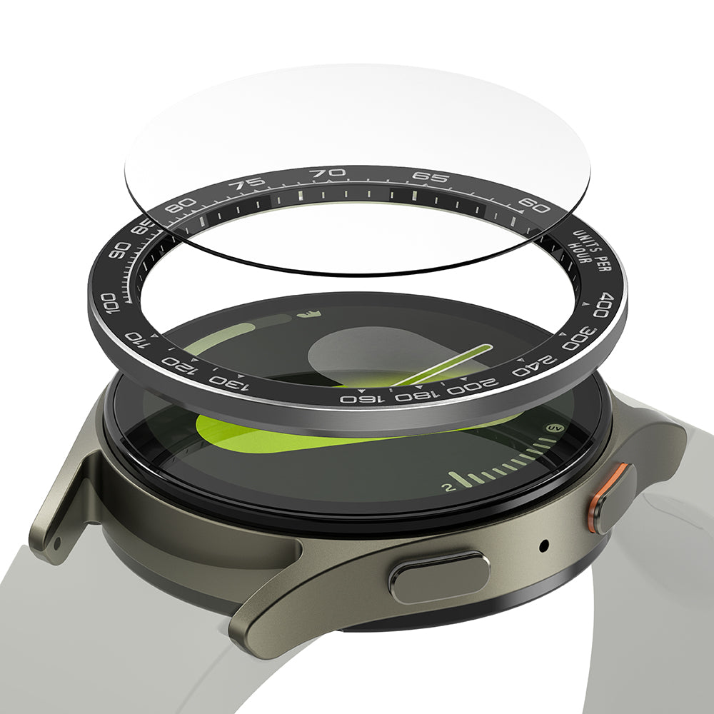 Cadre de protection Ringke Premium Styling pour Samsung Galaxy Watch7 44mm, Modèle 1, Noir