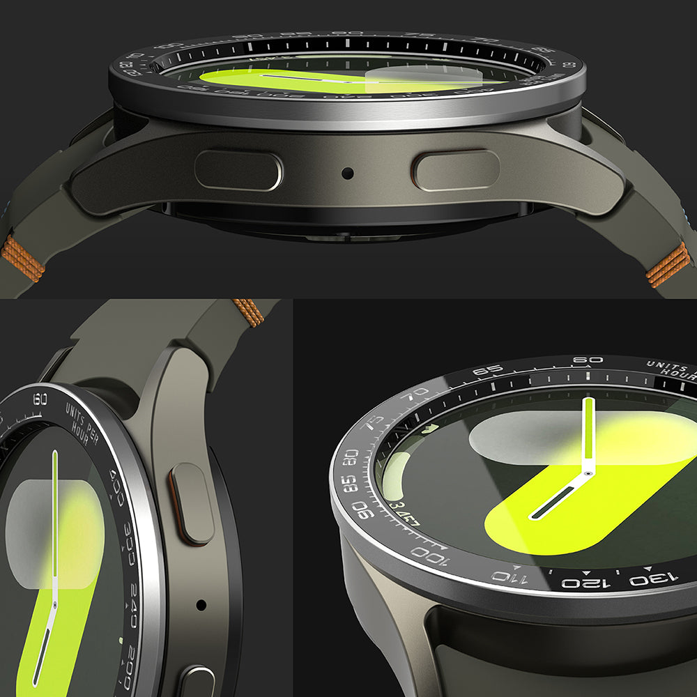 Cadre de protection Ringke Premium Styling pour Samsung Galaxy Watch7 44mm, Modèle 1, Noir