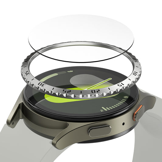 Cadre de protection Ringke Styling pour Samsung Galaxy Watch7 44mm, Modèle 5, Argenté