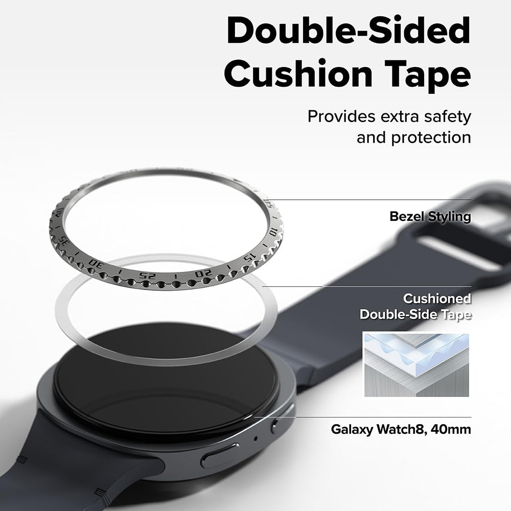 Cadre de protection Ringke Inner Styling pour Samsung Galaxy Watch8 Classic, Noir