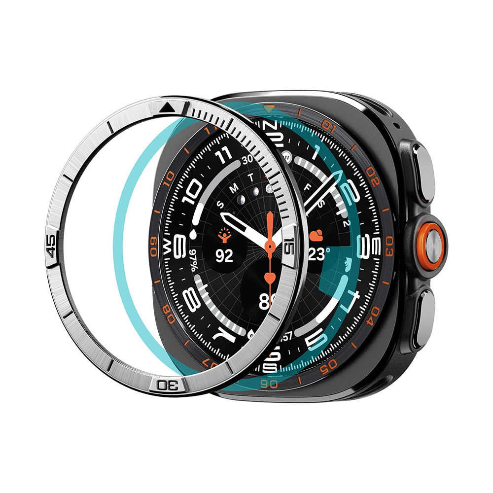 Cadre de protection Spigen Tune Pilot pour Samsung Galaxy Watch Ultra2, Argent ACS11616