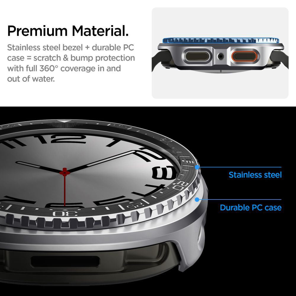 Cadre de protection Spigen Tune Pro Diver pour Samsung Galaxy Watch8 44mm, Noir ACS10010
