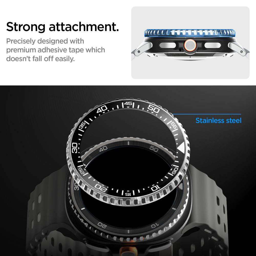 Cadre de protection Spigen Tune Pro Diver pour Samsung Galaxy Watch8 Classic, Noir ACS10016