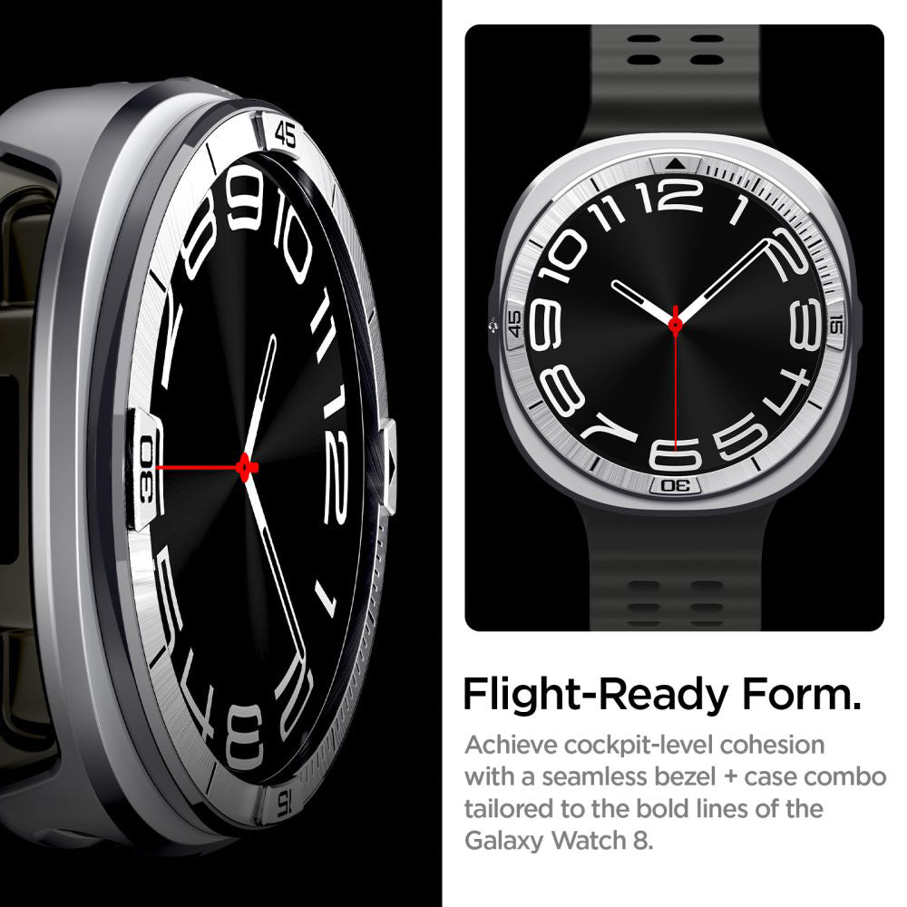 Cadre de protection Spigen Tune Pro Pilot pour Samsung Galaxy Watch9 / Watch8 44mm, Argent ACS10011