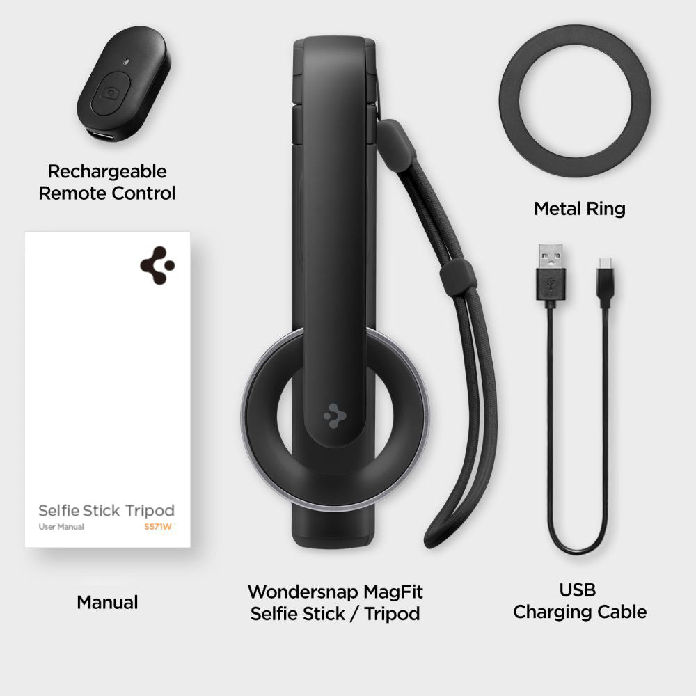 Perche à selfie Bluetooth Spigen S571W, Universelle, Noire