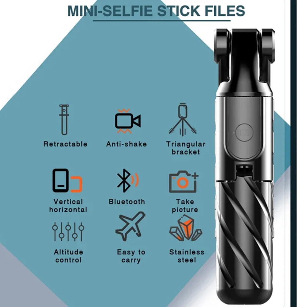 Selfie Stick Bluetooth Techsuit K03, Universel, Noir