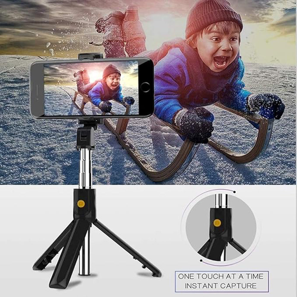 Perche à selfie Bluetooth Techsuit K07, Universelle, Noire