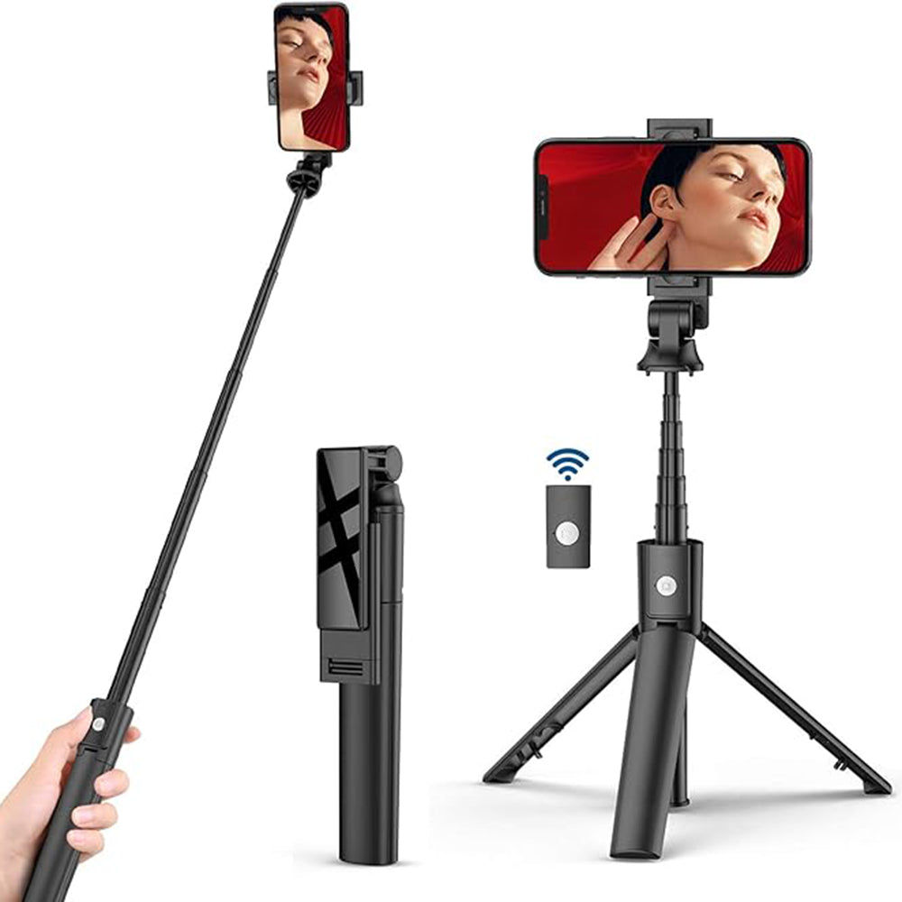Perche à selfie Bluetooth Techsuit K22, Universelle, Noire