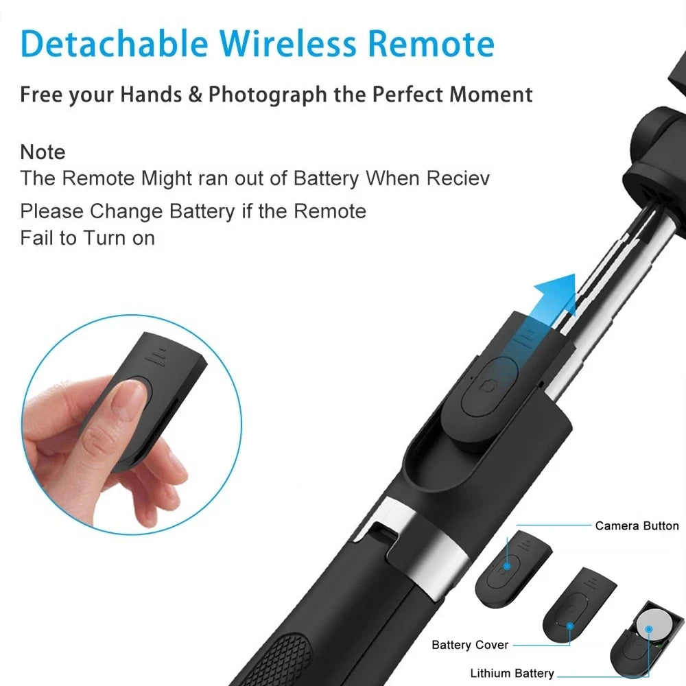 Perche à selfie Bluetooth Techsuit L01, Universelle, Noire