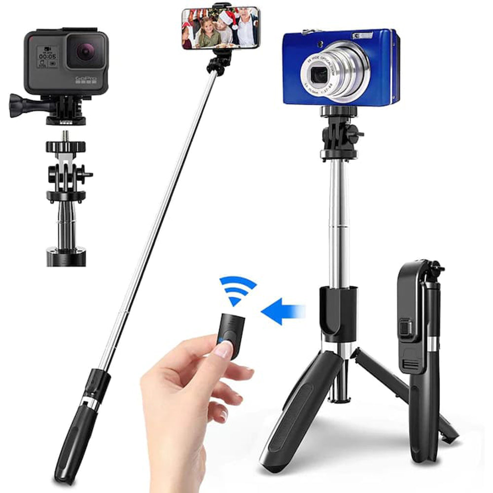 Perche à selfie Bluetooth Techsuit L02, Universelle, Noire