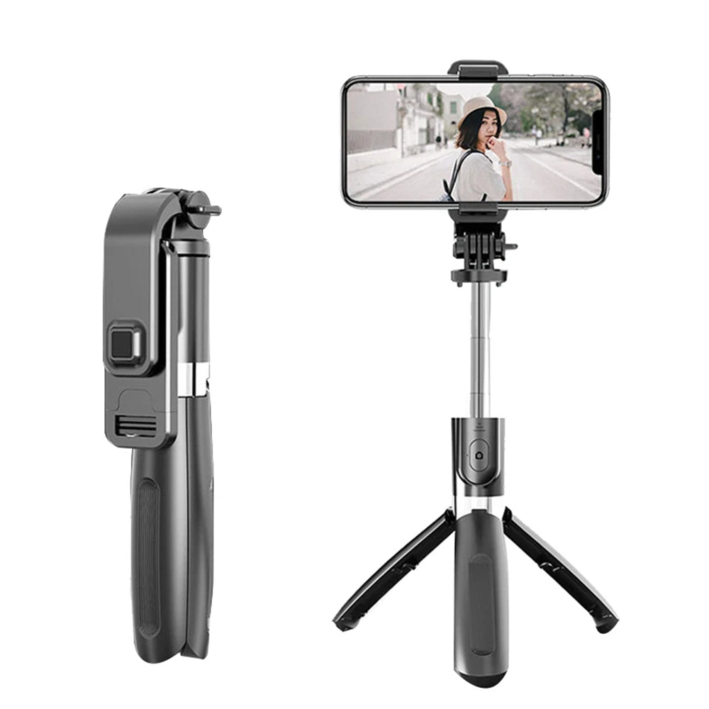 Perche à selfie Bluetooth Techsuit L02, Universelle, Noire