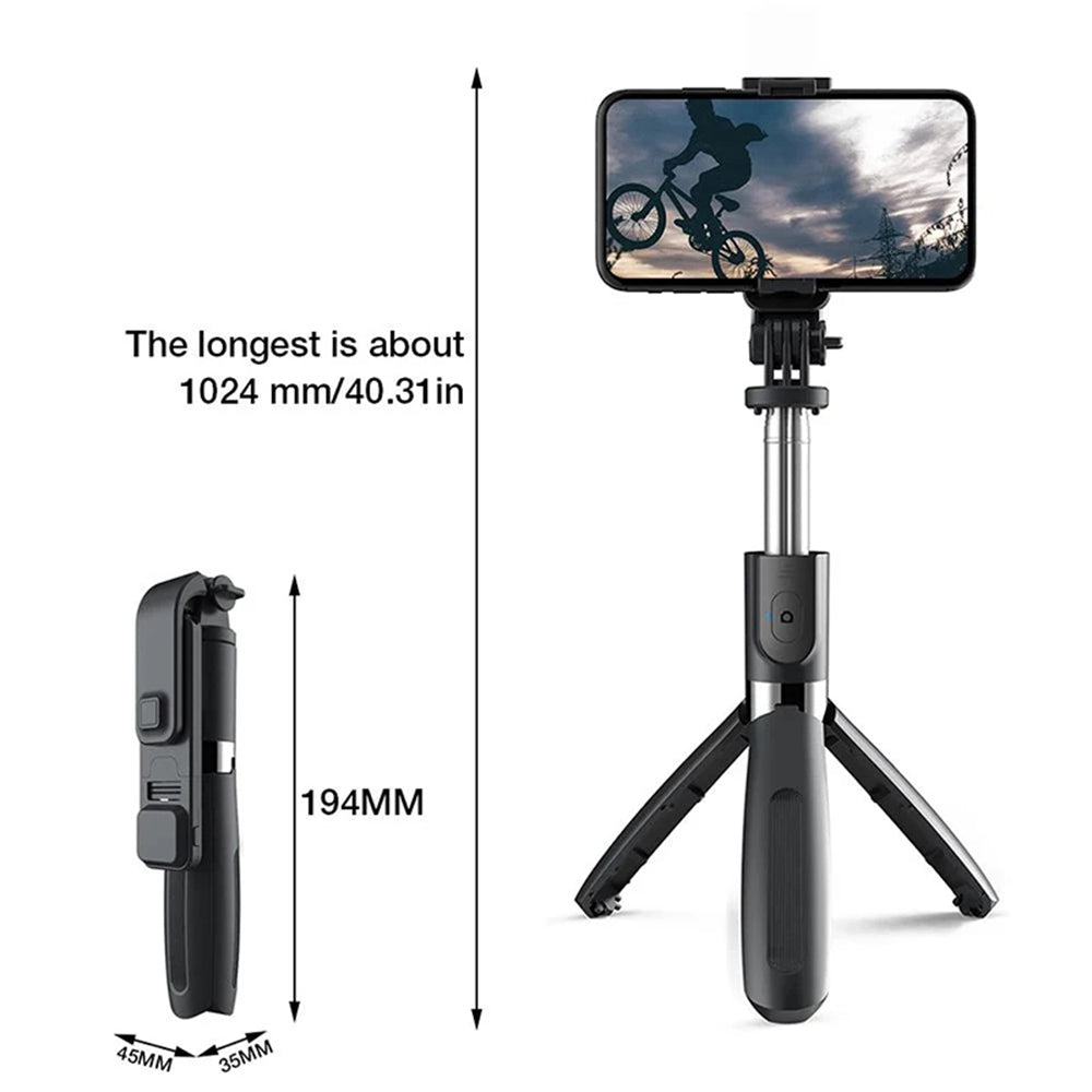 Perche à selfie Bluetooth Techsuit L02s, Universelle, Noire