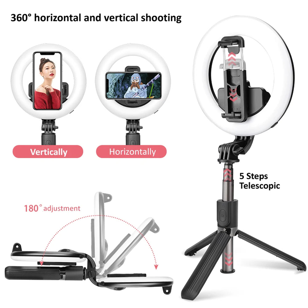 Perche à selfie Bluetooth Techsuit L07, Universelle, Noire