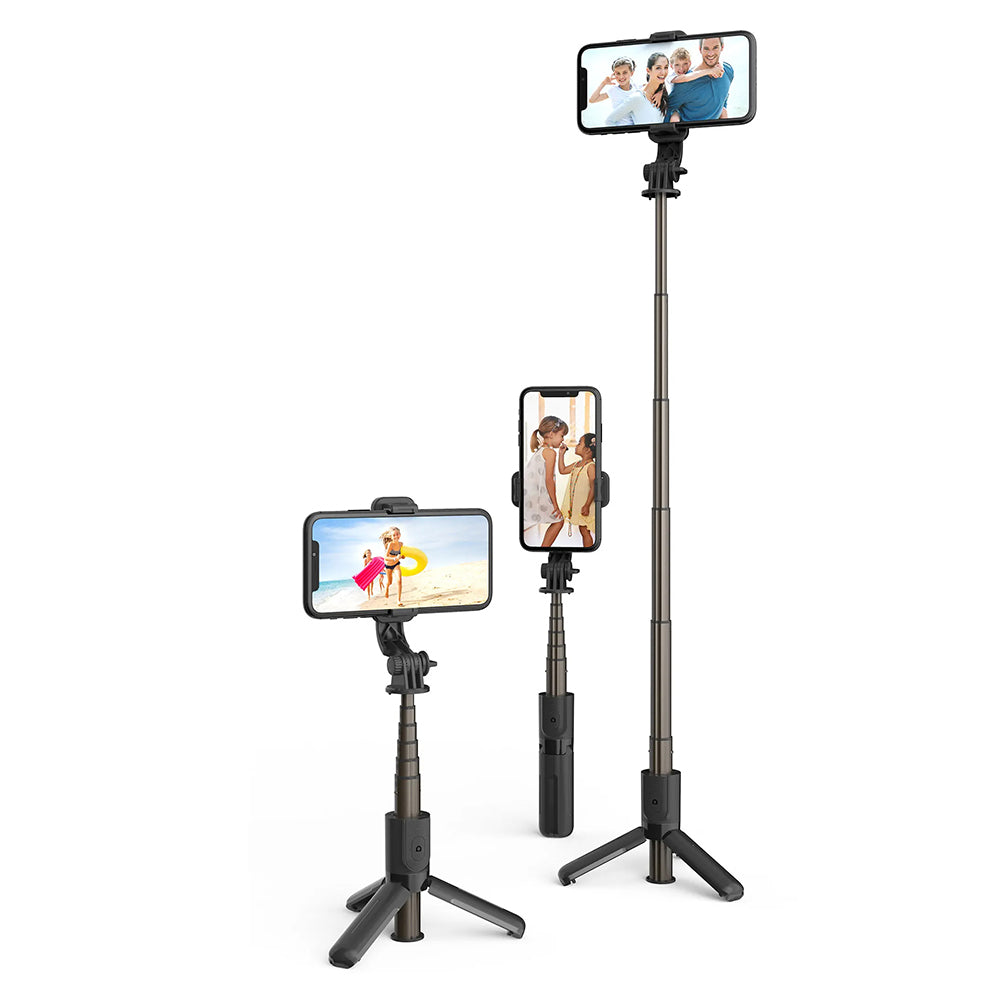 Perche à selfie Bluetooth Techsuit L10, Universelle, Noire