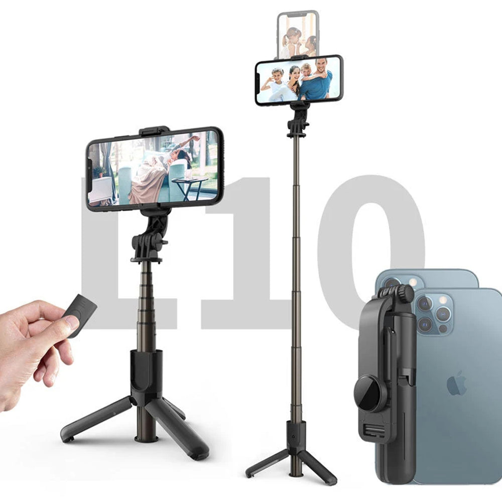 Perche à selfie Bluetooth Techsuit L10, Universelle, Noire