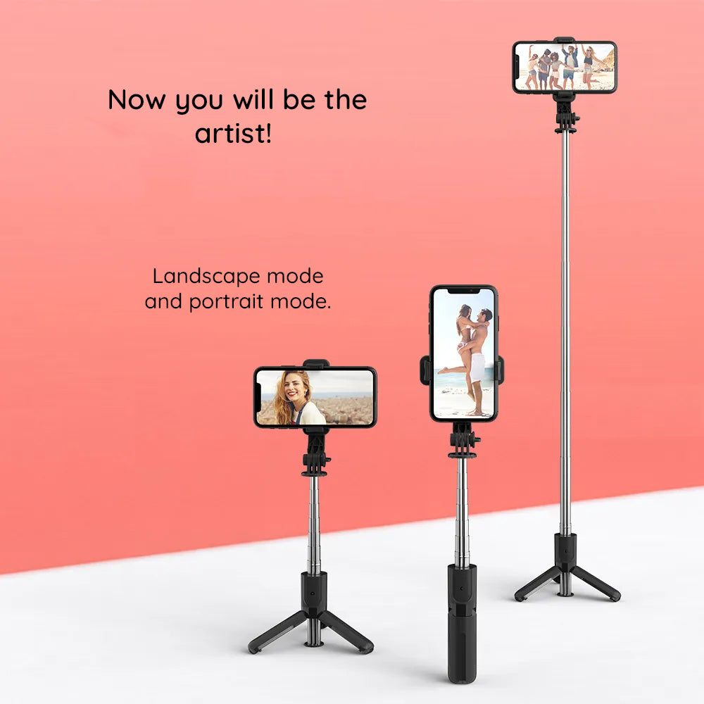 Selfie Stick Bluetooth Techsuit L11, Universel, Noir