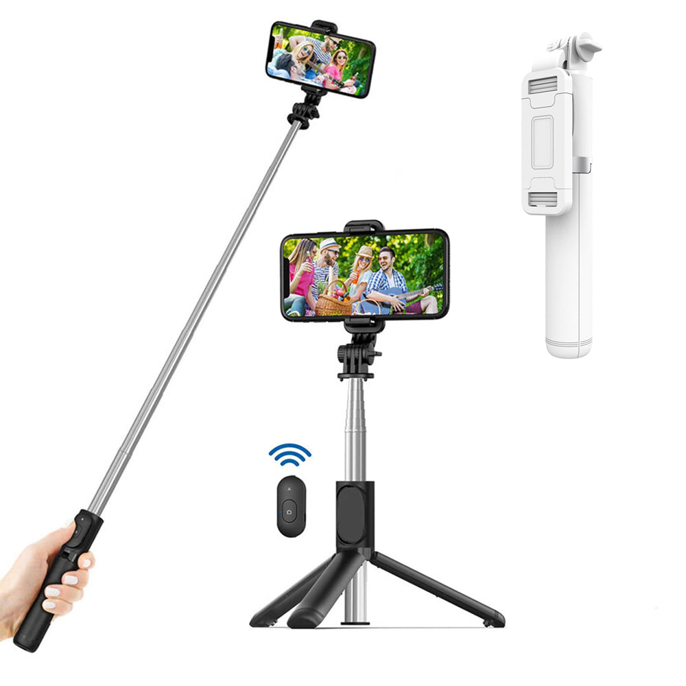 Perche à selfie Bluetooth Techsuit Q01, Universelle, Blanche