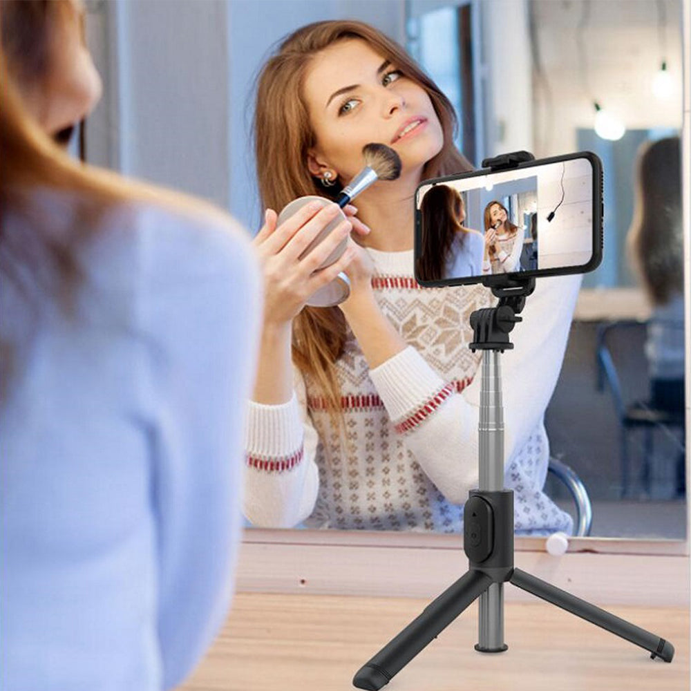 Perche à selfie Bluetooth Techsuit Q01, Universelle, Blanche
