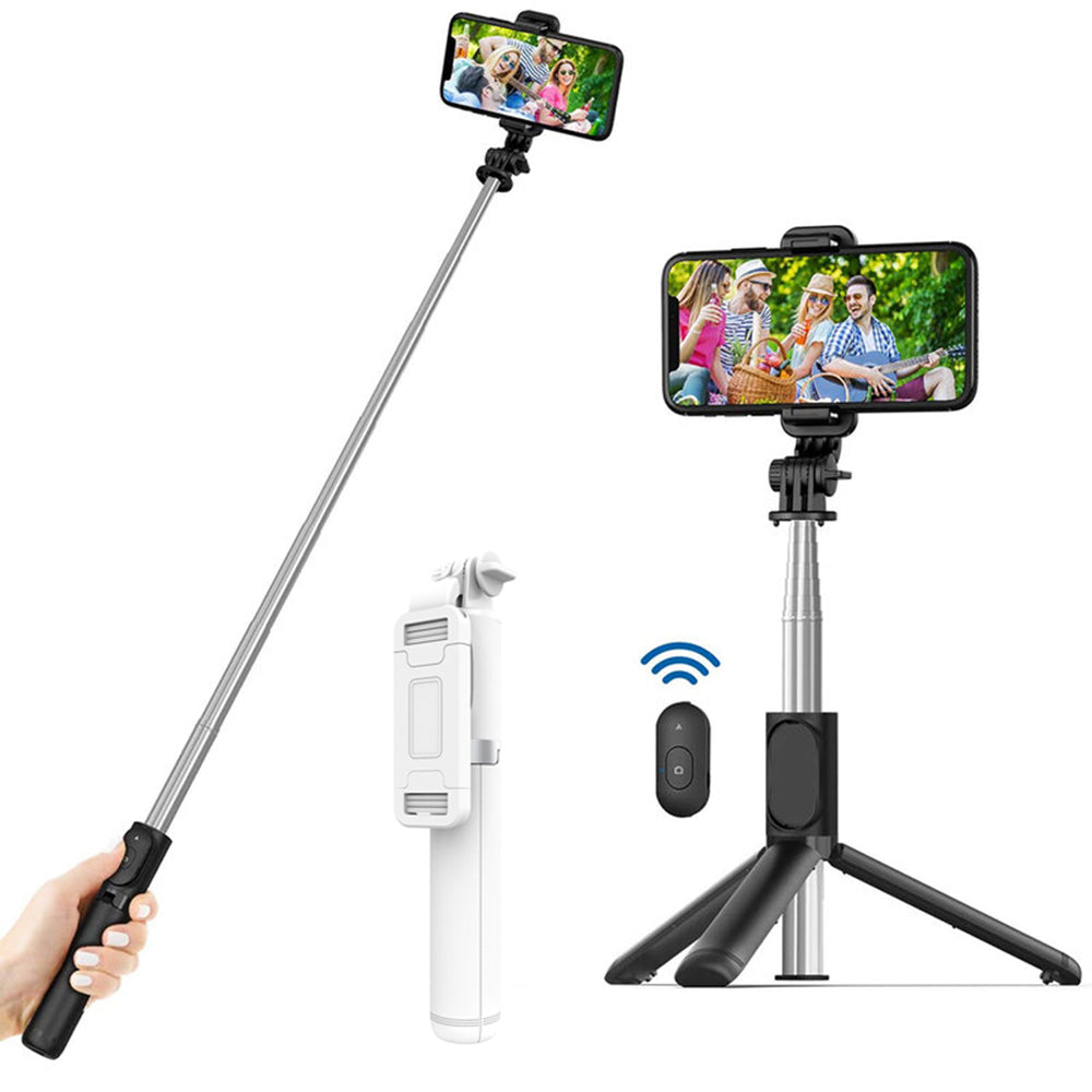 Perche à selfie Bluetooth Techsuit Q01, Universelle, Blanche