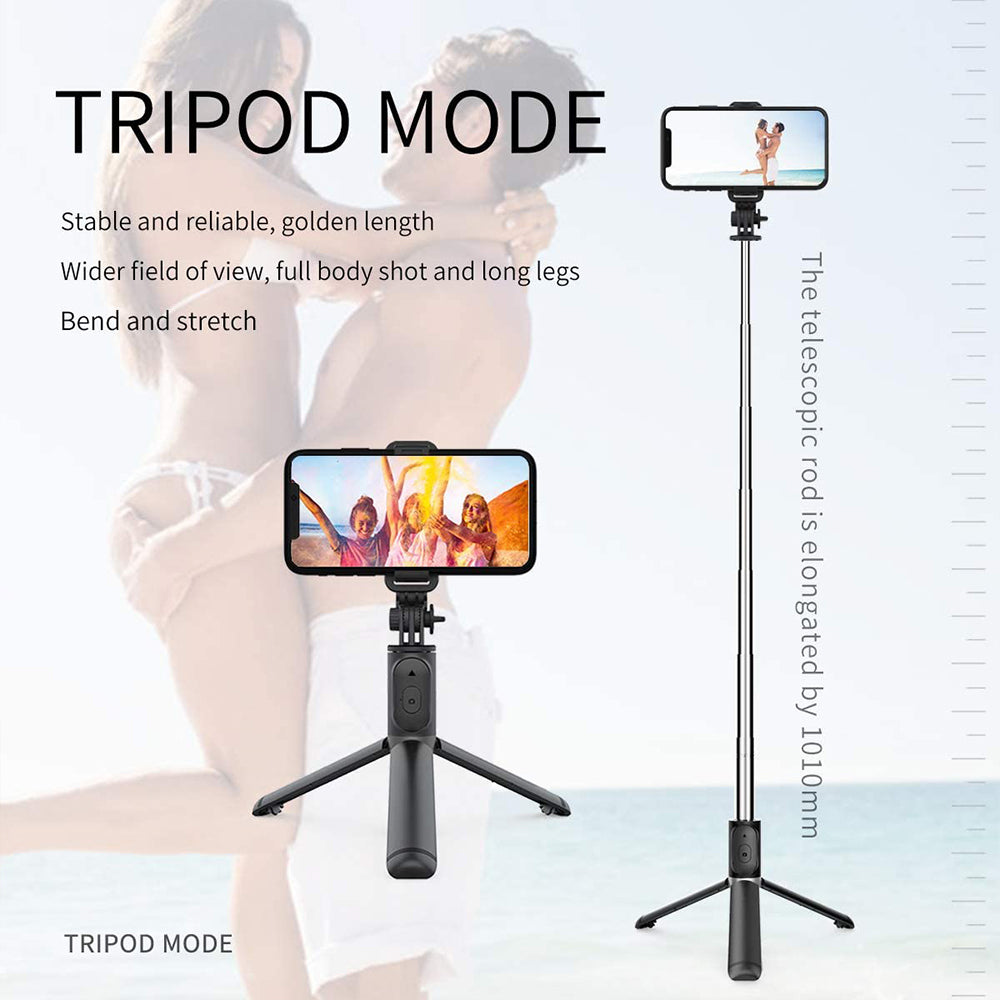 Perche à selfie Bluetooth Techsuit Q01, Universelle, Blanche