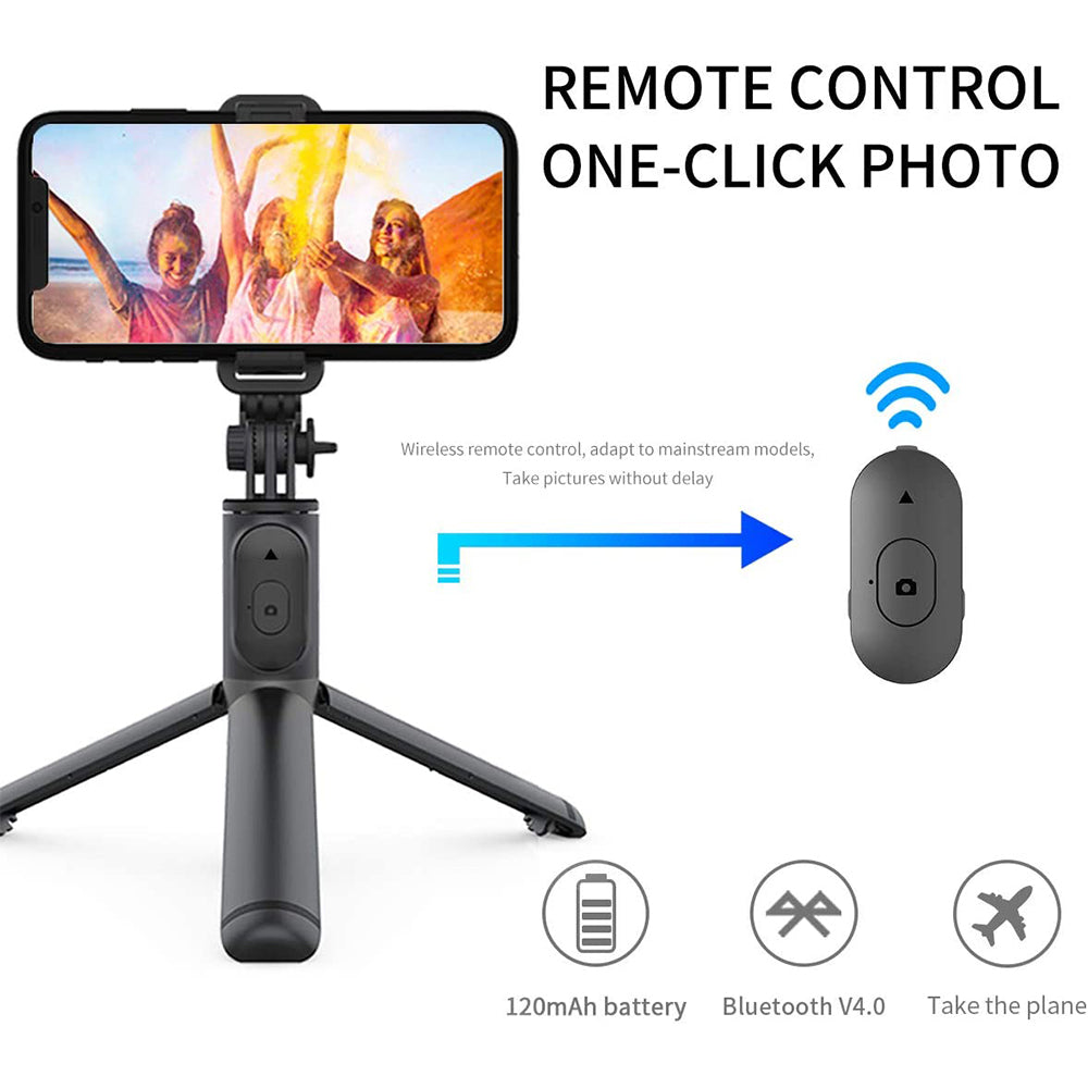 Perche à selfie Bluetooth Techsuit Q01, Universelle, Noire