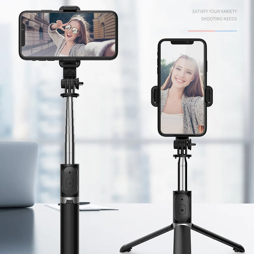 Perche à selfie Bluetooth Techsuit Q02, Universelle, Noire