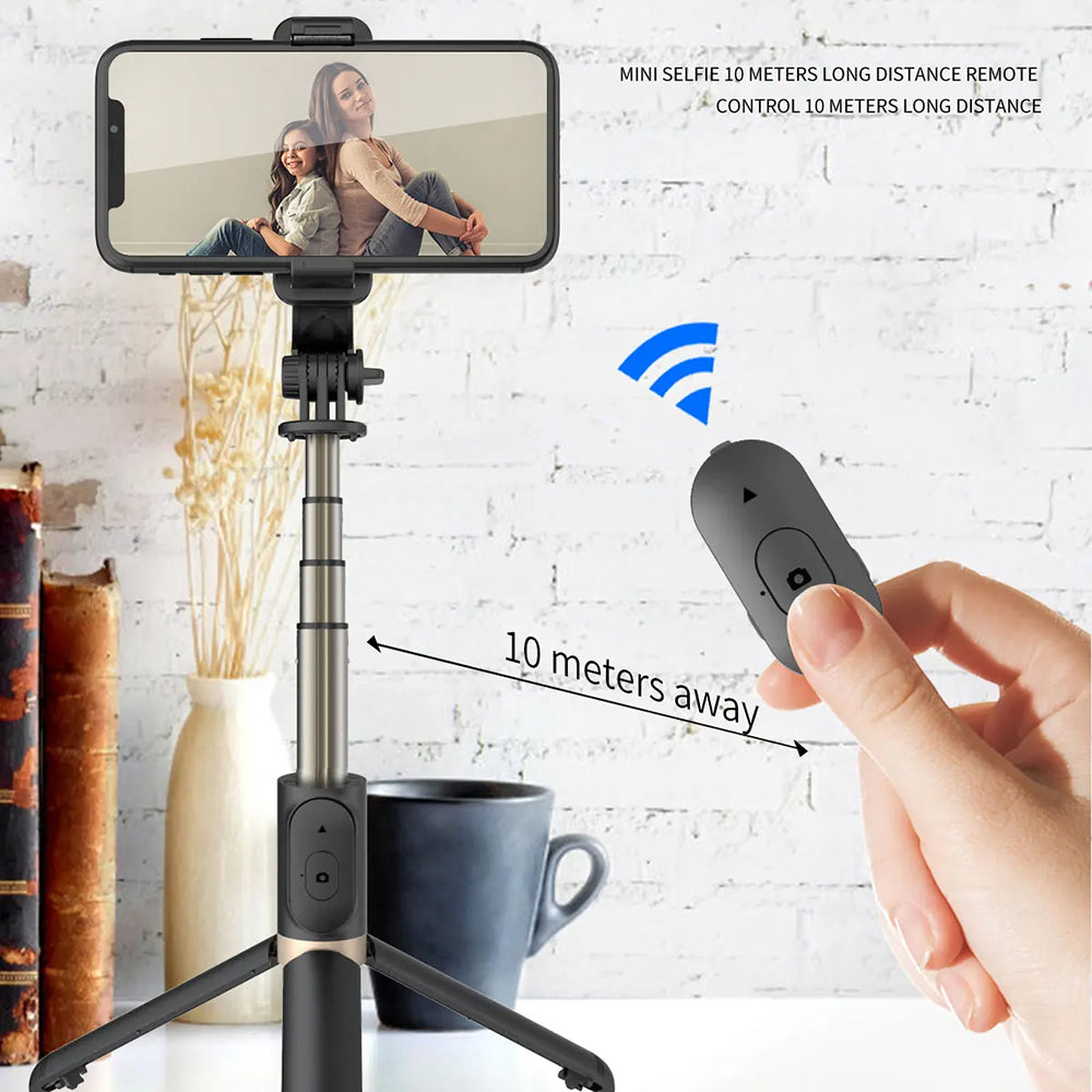 Perche à selfie Bluetooth Techsuit Q03, Universelle, Noire