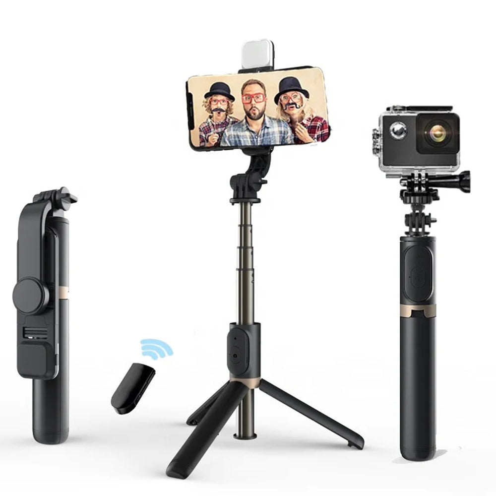 Perche à selfie Bluetooth Techsuit Q03s, Universelle, Noire