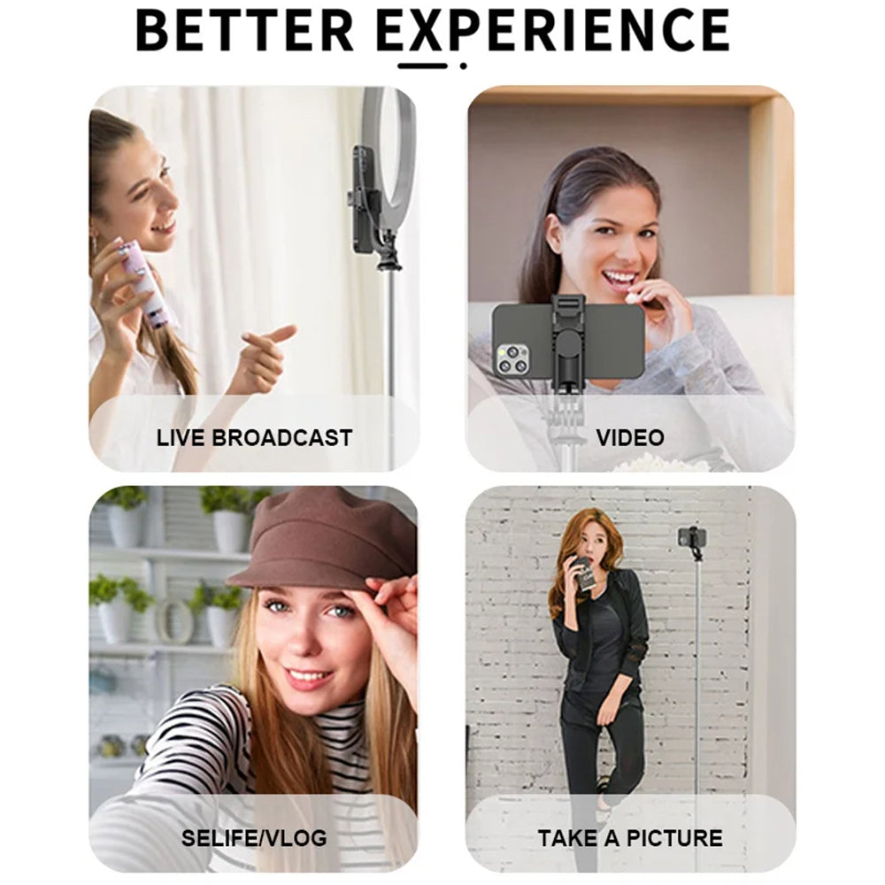 Selfie Stick Bluetooth Techsuit Q05, Universel, Noir