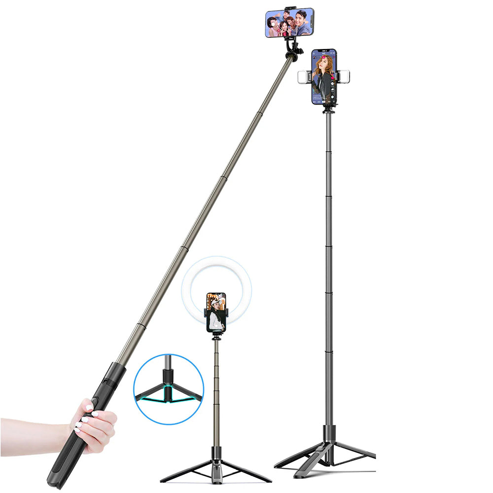 Perche à selfie Bluetooth Techsuit Q06, Universelle, Noire