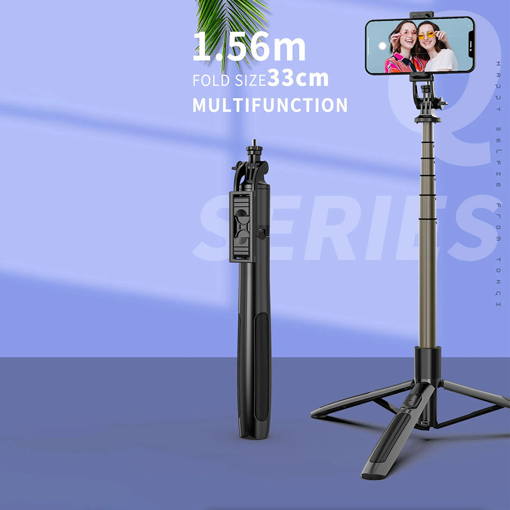 Perche à selfie Bluetooth Techsuit Q06, Universelle, Noire