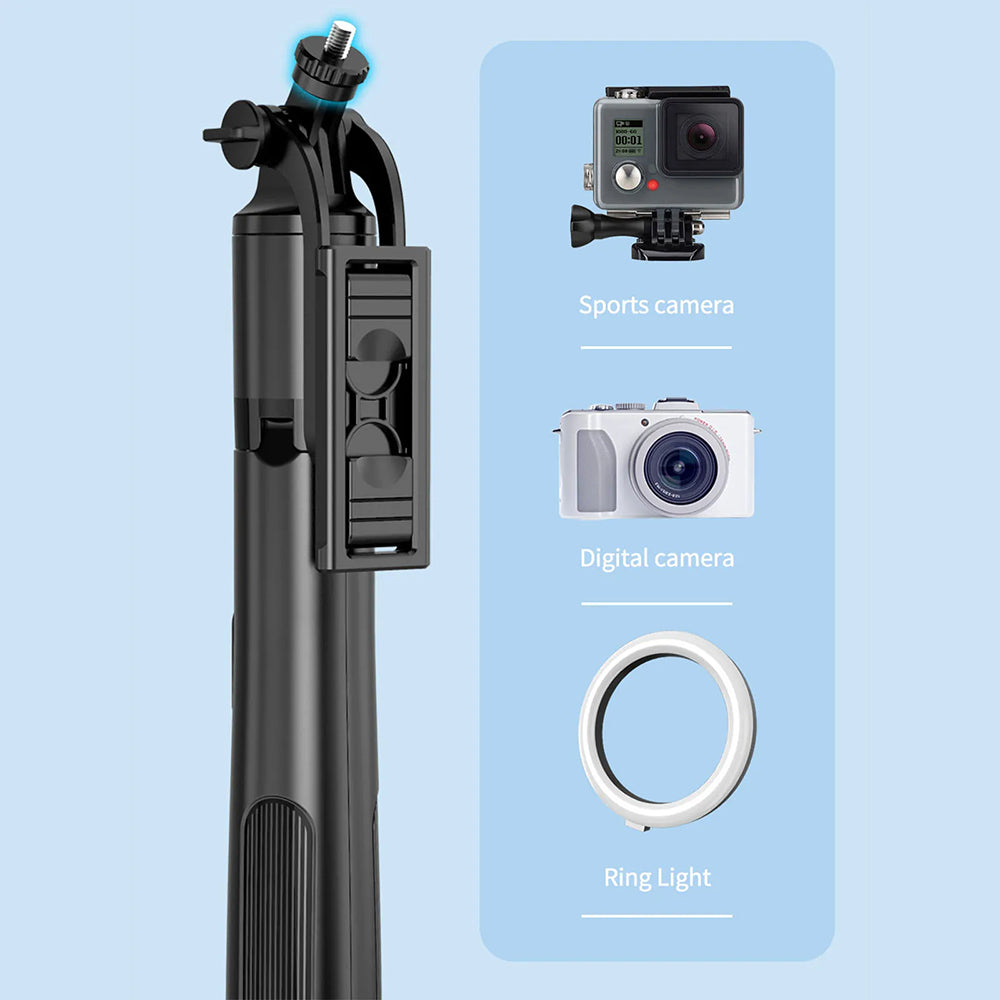 Perche à selfie Bluetooth Techsuit Q06, Universelle, Noire