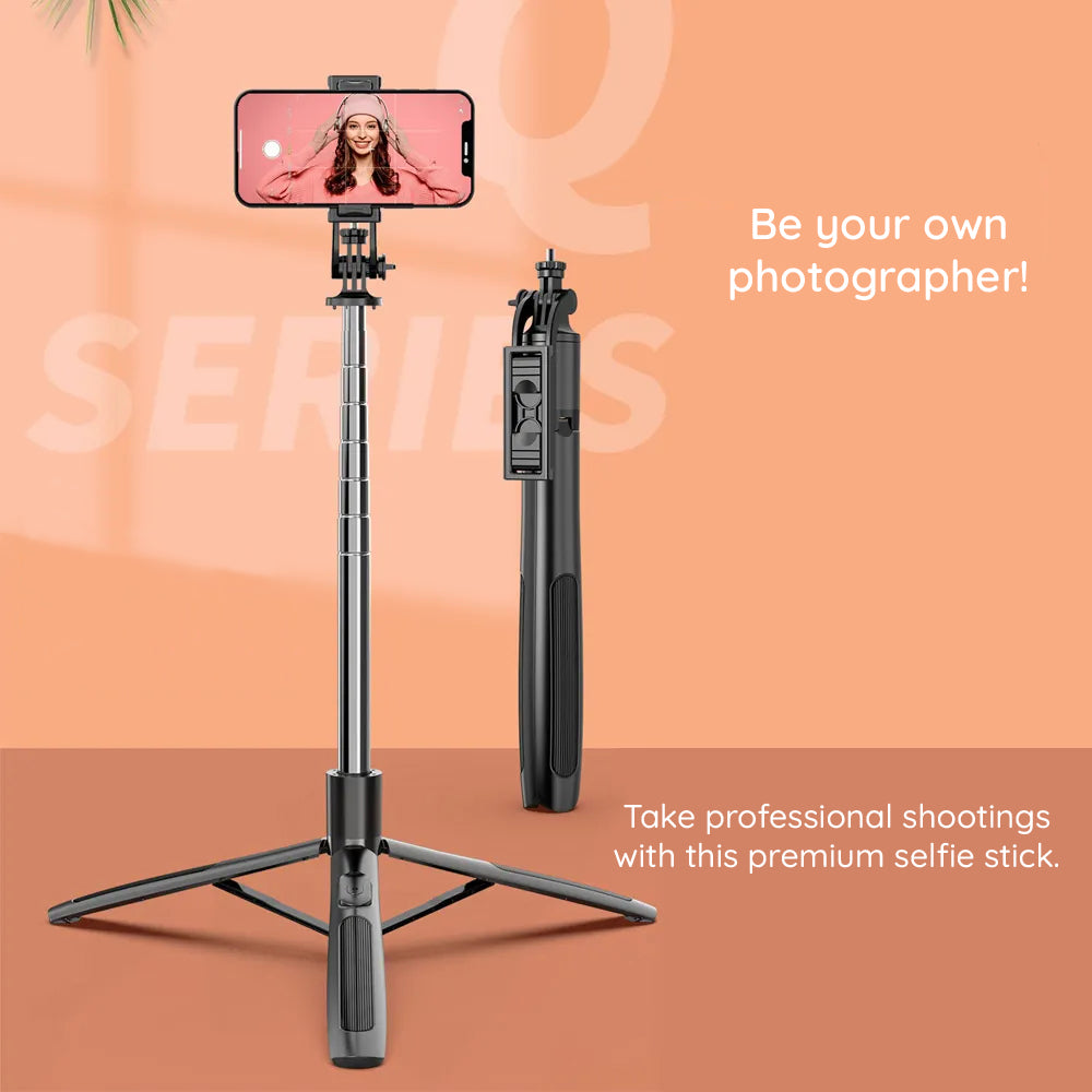 Perche à selfie Bluetooth Techsuit Q06, Universelle, Noire