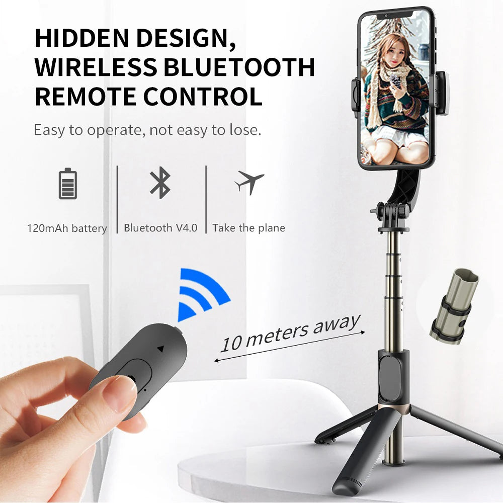 Perche à selfie Bluetooth Techsuit Q08, Universelle, Noire