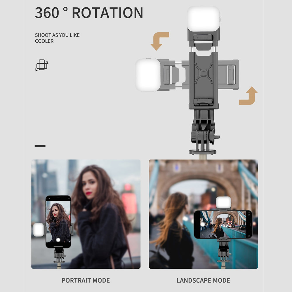 Perche à selfie Bluetooth Techsuit Q10s, Universelle, Noire
