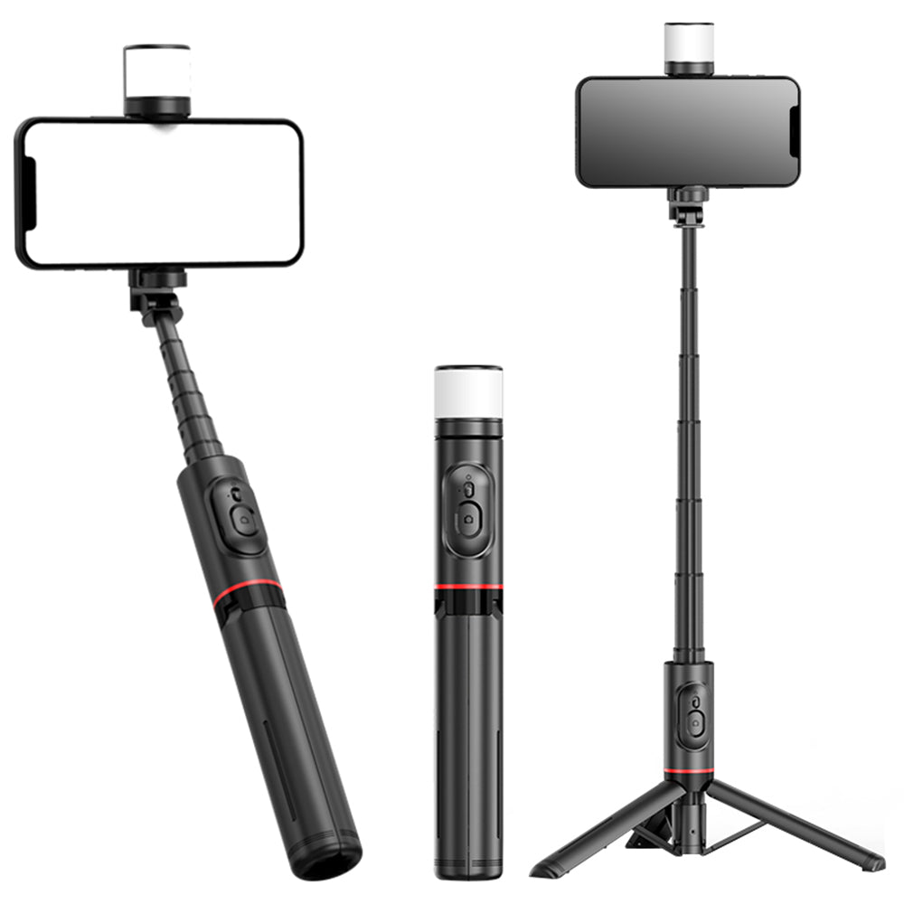 Perche à selfie Bluetooth Techsuit Q12S, Universelle, Noire