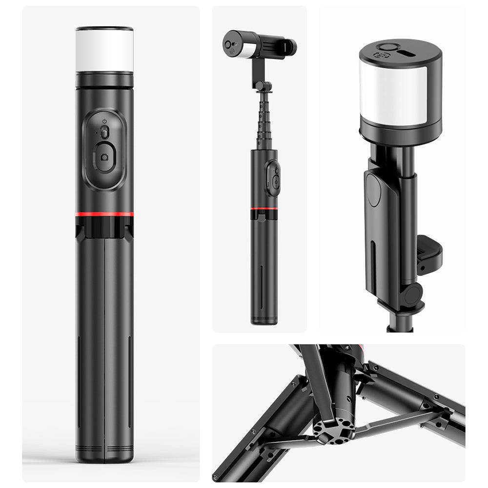 Perche à selfie Bluetooth Techsuit Q12S, Universelle, Noire