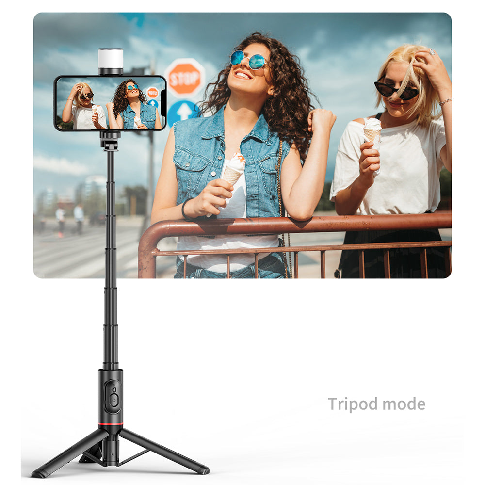Perche à selfie Bluetooth Techsuit Q12S, Universelle, Noire