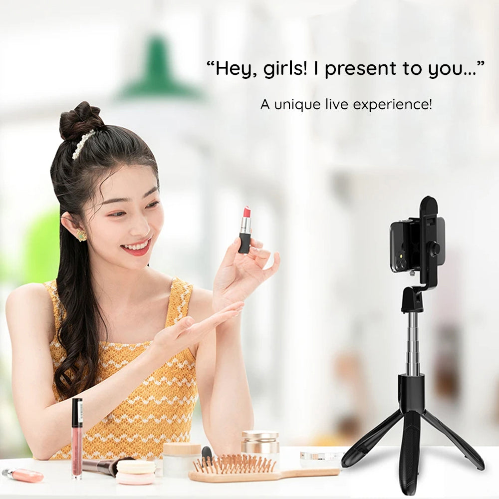 Perche à selfie Bluetooth Techsuit S01-S, Universelle, Noire