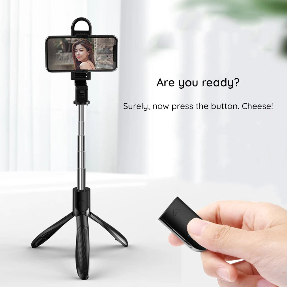 Perche à selfie Bluetooth Techsuit S01-S, Universelle, Noire