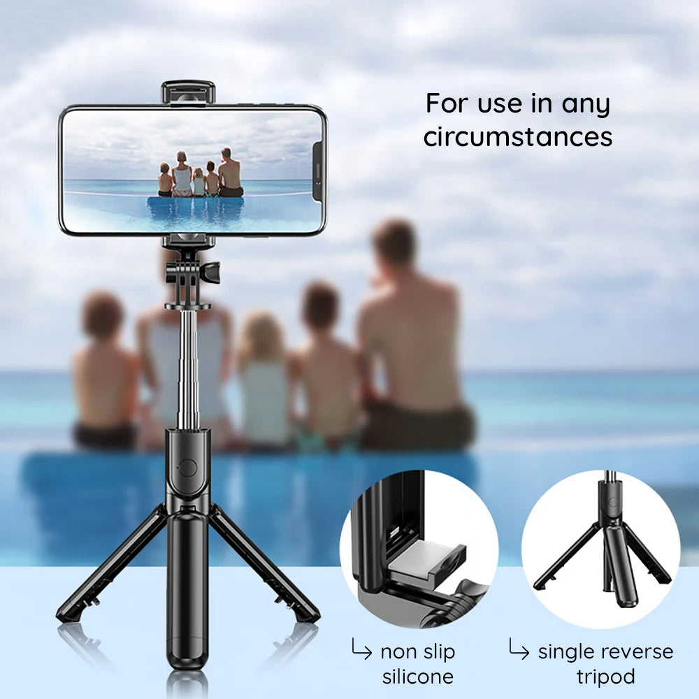 Perche à selfie Bluetooth Techsuit S03, Universel, Noir