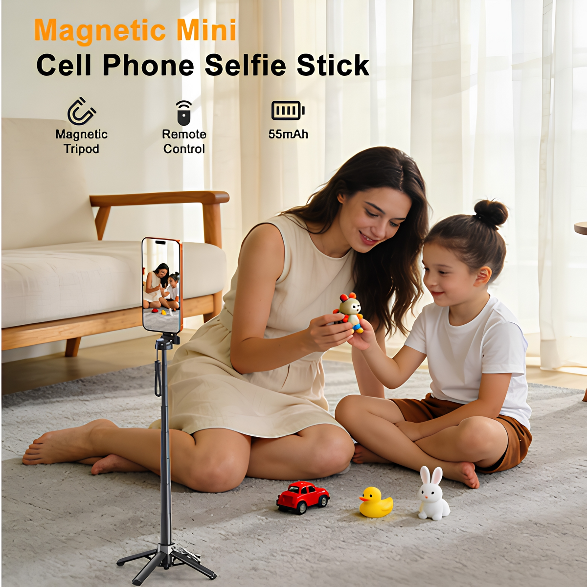 Selfie Stick Bluetooth XO Design SS25 Pro, Universel, Noir