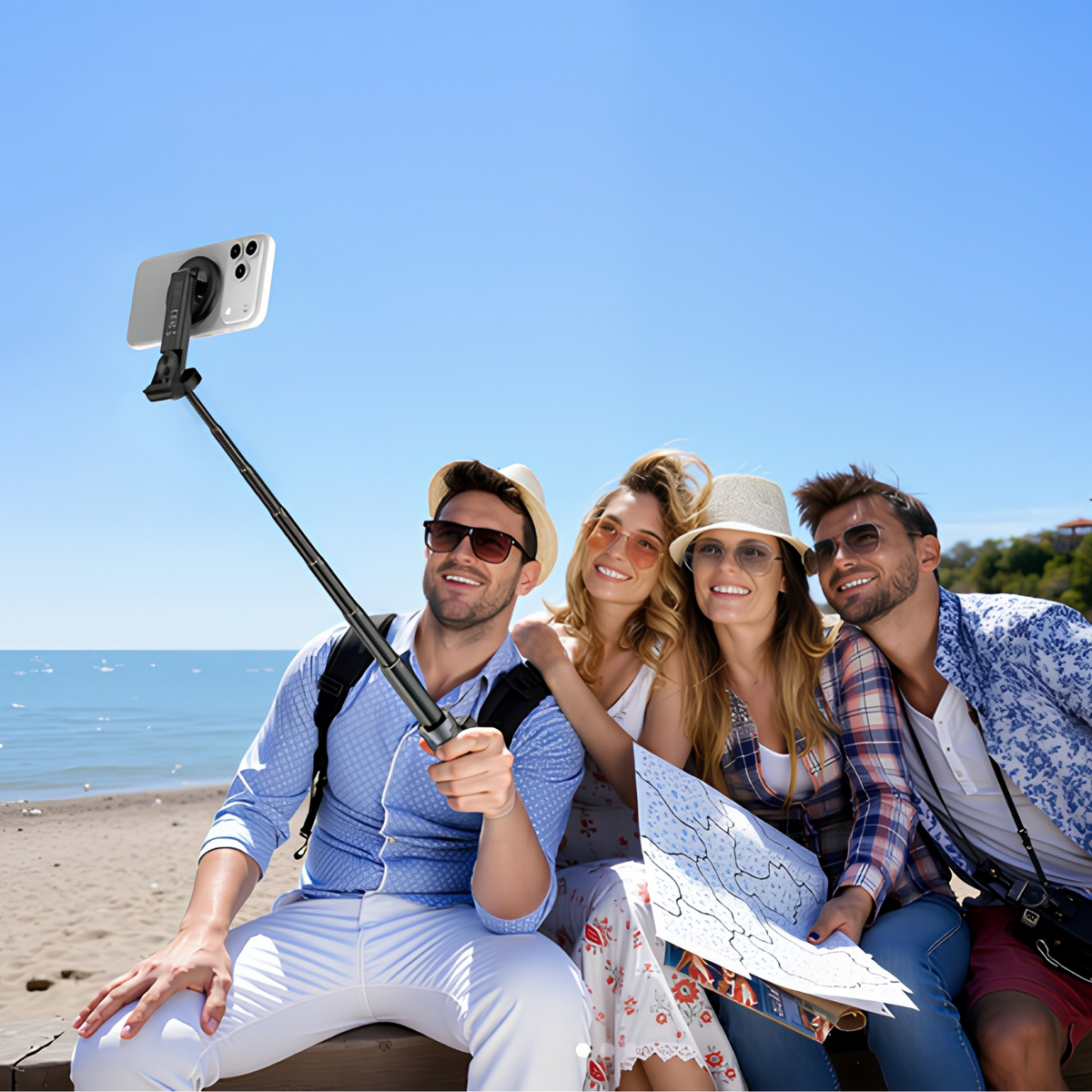 Selfie Stick Bluetooth XO Design SS25 Pro, Universel, Noir
