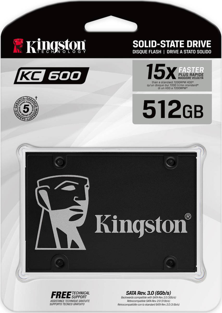 Solid State Drive (SSD) Kingston KC600, 512GB, 2,5 pouces, SATA III SKC600/512G
