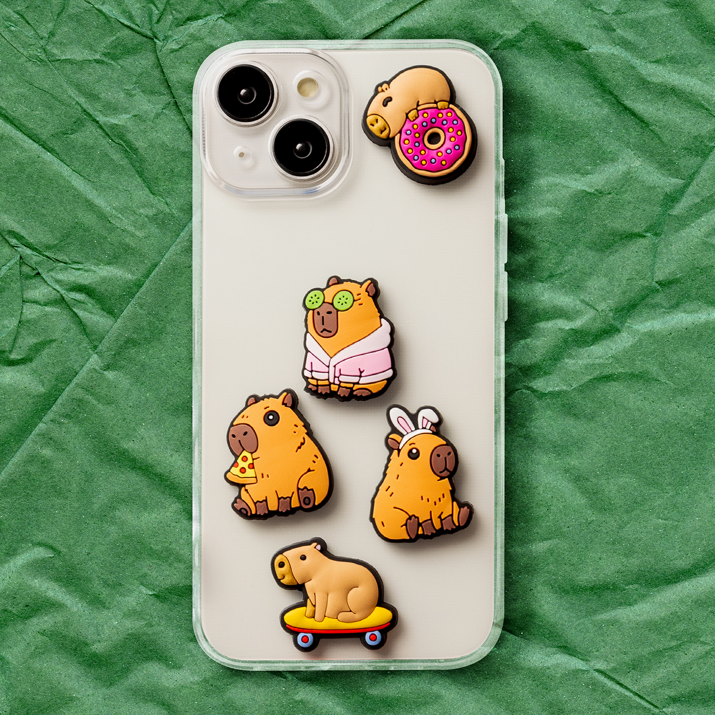 Sticker 3D OEM Capybara pour Coque de Téléphone / Tablette, Set de 5 pièces, Multicolore