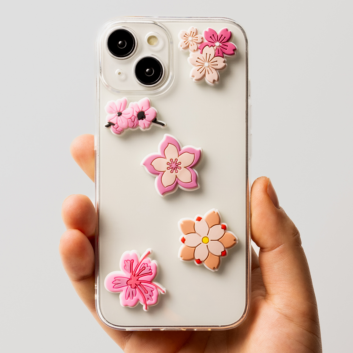 Sticker 3D OEM Pink Blossom pour Coque de Téléphone / Tablette, Set de 5 pièces, Multicolore