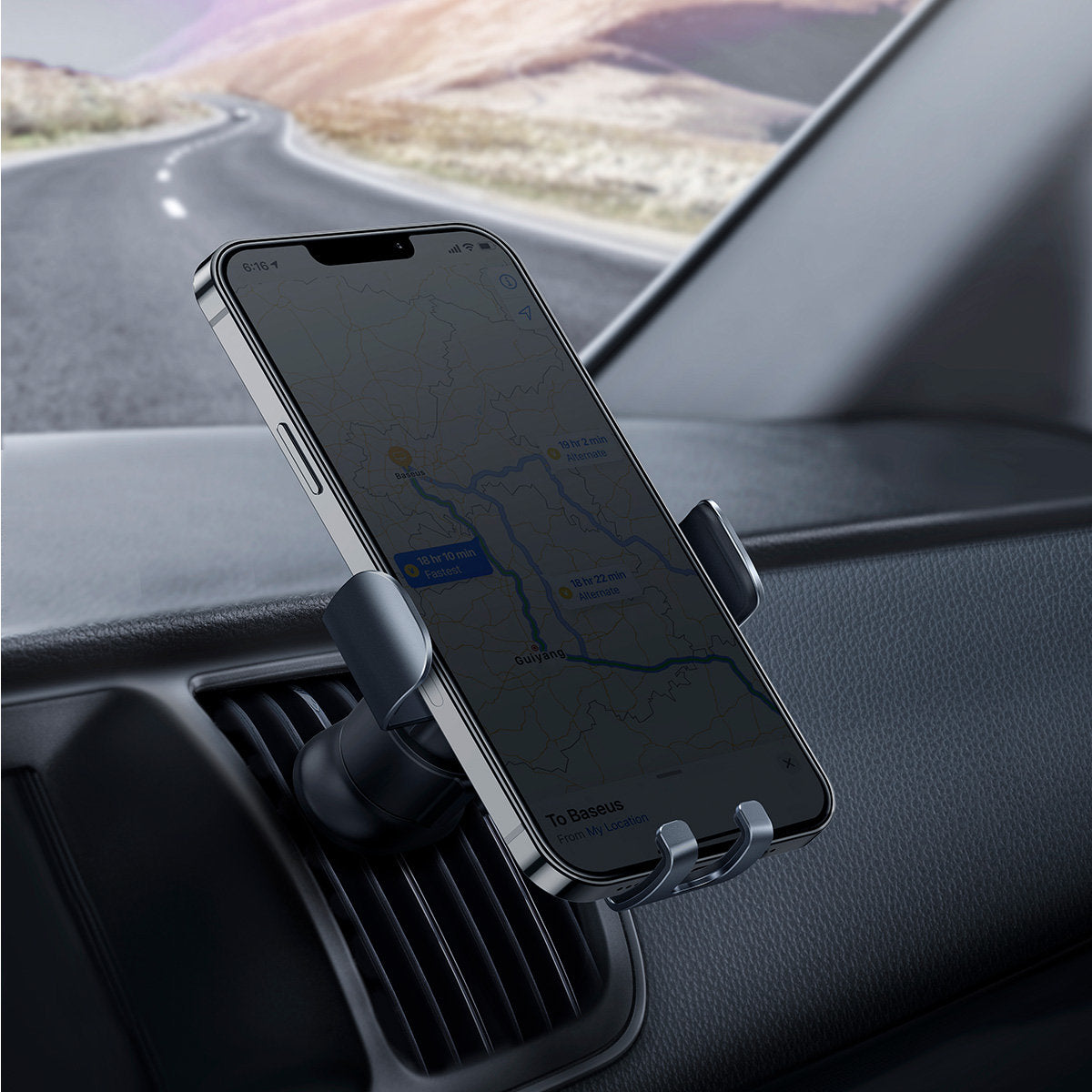 Support Auto Baseus Metal Age II, 4.7 pouces - 6.7 pouces, Gris SUJS000013
