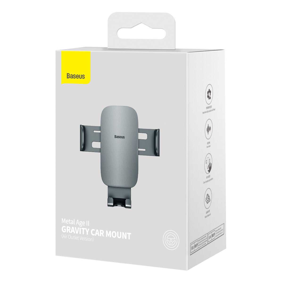 Support Auto Baseus Metal Age II, 4.7 pouces - 6.7 pouces, Gris SUJS000013